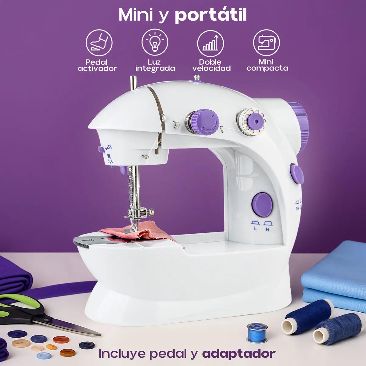 Miniatura 5 de Máquina De Coser Mini Eléctrica Portátil